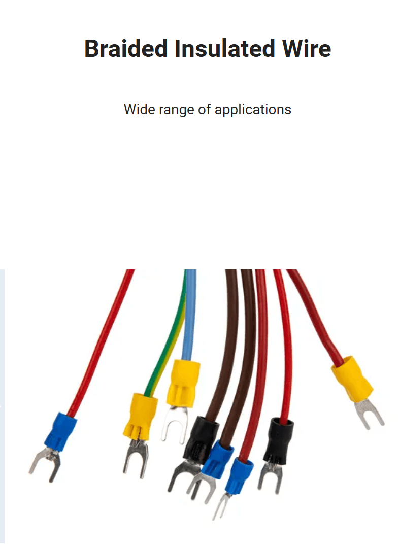 Custom Braided Insulated Wire with fork terminals
